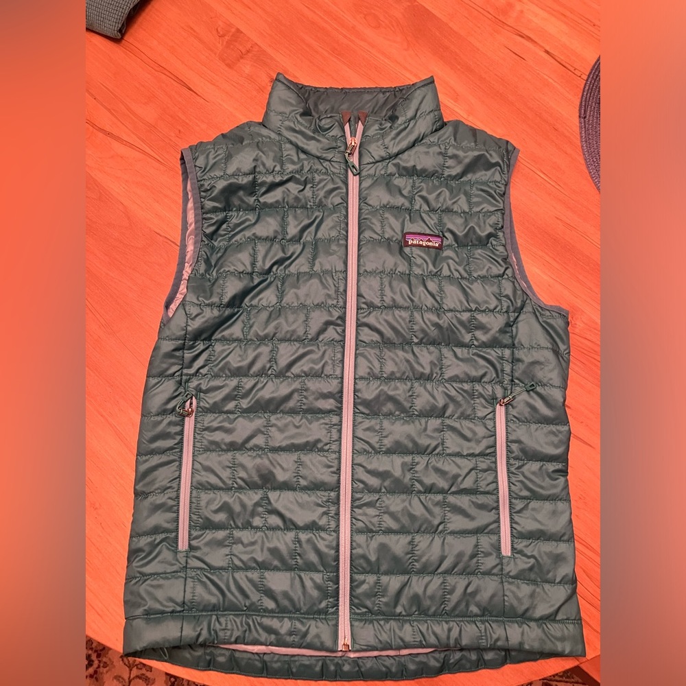 Patagonia Nano Puff Vest Mens Medium M Green Insulated Full Zip Polartec